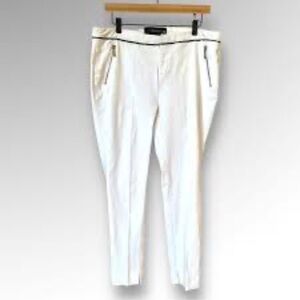🔴 Kardashian Kollection White trousers, 11” rise, stretchy, size 14